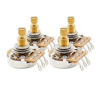 Musiclily Pro HD A500K+B500K Full Brass Metric Coarse 18-Spline Split Shaft Pots Audio Linear Taper Potentiometers for Epiphone Style Electric Guitar Bass (2A+2B)