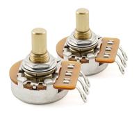 Musiclily Pro HD A500K Pots Brass Metric Solid Short Shaft 6.5mm Audio Taper Potentiometers for Tele PB JB Style Electric Guitar Bass (Set of 2)