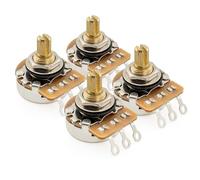 Musiclily Pro HD A500K Pots Brass Short Split Shaft 1/4 Inch Audio Taper Potentiometers for Electric Guitar Bass (Set of 4)