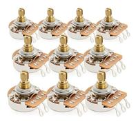 Musiclily Pro HD B1M Pots Brass Metric Split Short Shaft 6.5mm Linear Taper Potentiometers for Electric Guitar Bass (Set of 10)