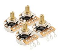 Musiclily Pro HD B1M Pots Brass Short Split Shaft 1/4 Inch Linear Taper Potentiometers for Electric Guitar Bass (Set of 4)