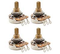 Musiclily Pro HD B25K Pots Brass Standard Split Shaft 3/8 Inch Linear Taper Potentiometers for Active Pickups Electric Guitar Bass (Set of 4)