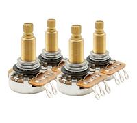 Musiclily Pro HD B500K Pots Brass Metric Split Long Shaft 19mm Linear Taper Potentiometers for LP/SG Style Electric Guitar Bass (Set of 4)