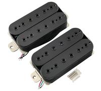 Musiclily Pro HH-HEXA Alnico 5 Uncovered Adjustable Hexagonal Poles Humbucker Neck Bridge Pickups Set 7.8K/16K for Electric Guitar, Black