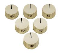 Musiclily Pro Imperial 1/4" Inch Plastic Vintage Barrel Guitar Amplifier Control Knobs with Set Screw for Fender Amp Style Solid Shaft CTS Pots, Cream (Set of 6)
