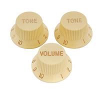 Musiclily Pro Imperial Inch Size 1 Volume 2 Tone Knobs Set for USA Made Strat Style Electric Guitar, Cream