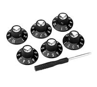 Musiclily Pro Imperial Inch Size Guitar Amplifier Effect Pedal Skirted Amp Knobs, Black (Set of 6)