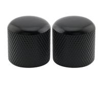 Musiclily Pro Inch Fine 24 Splines Steel Dome Knobs Push-on Control Knob 19mm for USA Electric Guitar or Bass, Black (Set of 2)