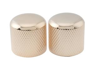 Musiclily Pro Inch Fine 24 Splines Steel Dome Knobs Push-on Control Knob 19mm for USA Electric Guitar or Bass, Gold (Set of 2)
