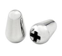 Musiclily Pro Inch Size Guitar 5-Way Switch Tips Stratocaster Lever Switch Knobs for USA Fender Strat/Tele/CRL, Chrome (Set of 2)