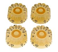 Musiclily Pro Inch Size Knurled Guitar Control Speed Knobs Compatible with USA Made Les Paul Style Electric Guitar, Cream (Set of 4)