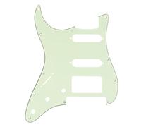 Musiclily Pro Left Handed 11-Hole Modern Style Strat HSS Guitar Pickguard for American/Mexican Stratocaster Floyd Rose Bridge Cut, 3Ply Mint Green