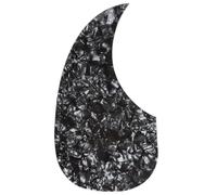 Musiclily Pro Lefty Oversize Teardrop Acoustic Guitar Pickguard Black Pearl | Self-adhesive, for Martin D28 Style Guitar