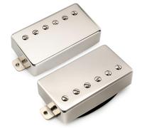 Musiclily Pro LP-CMMA Alnico 5 Covered Humbucker Neck Bridge Pickups Set 7.5K/8.8K for LP Style Electric Guitar, Nickel