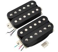 Musiclily Pro LP-OMHA Alnico 5 Uncovered Humbucker Neck Bridge Pickups Set 7.5K/16K for Electric Guitar, Black