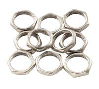Musiclily Pro M12x1 Switch Mounting Hex Nuts for Metric LP/Box Style Pickup Selector Toggle Switch, Nickel (Set of 10)