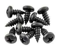 Musiclily Pro M4.2x9.5mm Stainless Steel Mounting Screws for Guitar Cavity Shielding Ground Solder Lug, Black (Set of 10)