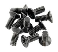 Musiclily Pro M4 Metric Size Stainless Steel 4mm Countersunk Screws for Strat Tremolo Bridge Block or LP Style Pickguard Bracket, Black(Set of 10)