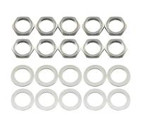 Musiclily Pro M9 Pots Mounting Hex Nuts and Flat Washers Set for Metric Potentiometers and Output Jack Sockets (Set of 10)
