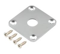 Musiclily Pro Metal Flat Bottom Square Jack Plate for Epiphone USA Les Paul Style Guitar, Chrome