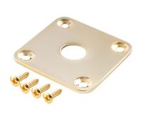 Musiclily Pro Metal Flat Bottom Square Jack Plate for Epiphone USA Les Paul Style Guitar, Gold