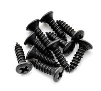 Musiclily Pro Metric 2.5x10mm Steel Countersunk Screws for Guitar Wood Mounting, Black (Set of 10)