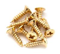 Musiclily Pro Metric 2.5x10mm Steel Countersunk Screws for Guitar Wood Mounting, Gold (Set of 10)