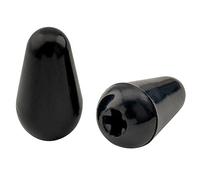 Musiclily Pro Metric Guitar 5 Way Switch Tips Caps Switch Knobs for Import Strat Style Electric Guitar, Black (Set of 2)