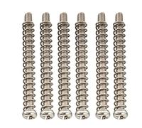 Musiclily Pro Metric M3X40mm Stainless Steel Saddle Intonation Screws and Springs Set for Imported Electric Bass Bridge, Original Color (Set of 6)