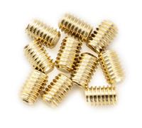 Musiclily Pro Metric M4x6mm Stainless Steel Hex Socket Set Screws Flat Point for Electric Guitar Bass Control Knobs, Gold (Set of 10)