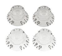 Musiclily Pro Metric Size 18 Splines Guitar Bell Top Hat Knobs for Epiphone Les Paul SG Style, Transparent (Set of 4)