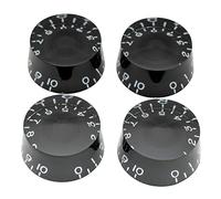 Musiclily Pro Metric Size 18 Splines Speed Control Knobs for Asia Import Guitar Bass Split Shaft Pots, Black (Set of 4)