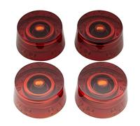 Musiclily Pro Metric Size 18 Splines Speed Control Knobs for Asia Import Guitar Bass Split Shaft Pots, Amber(Set of 4)