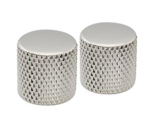 Musiclily Pro Metric Size 6mm Steel Flat Top Barrel Knobs for Import Fender Telecaster Electric Guitar/Precision Bass, Nickel (Set of 2)