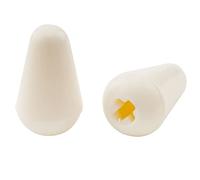 Musiclily Pro Metric Size Guitar 5-Way Switch Tips Stratocaster Switch Lever Knobs for Import Strat Style Electric Guitar, Aged White (Set of 2)