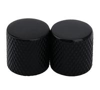 Musiclily Pro Metric Size Steel Flat Top Tele Barrel Knobs for Import Fender Telecaster Electric Guitar/Precision Bass, Black (Set of 2)