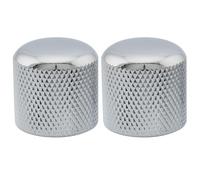 Musiclily Pro Metric Steel Push-on Dome Knobs for Import Electric Guitar or Bass, Chrome (Set of 2)