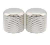 Musiclily Pro Metric Steel Push-on Dome Knobs for Import Electric Guitar or Bass, Nickel (Set of 2)