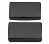 Musiclily Pro No-Hole Sealed Nickel Silver Alloy Humbucker Pickup Covers for Electric Guitar, Black (Set of 2)