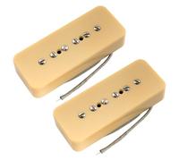 Musiclily Pro P90-MHA Alnico 5 High Output P90 Soapbar Single Coil Pickup Electric Guitar Neck Bridge Pickups Set, Cream