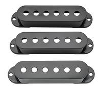 Musiclily Pro Plastic 50/50/52mm Single Coil Pickup Covers Set for Import Strat Squier Electric Guitar, Black(Set of 3)
