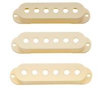 Musiclily Pro Plastic 50/50/52mm Single Coil Pickup Covers Set for Import Strat Squier Electric Guitar, Cream(Set of 3)
