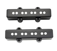 Musiclily Pro Plastic F63/R65mm Jazz Bass Pickup Covers Set for Fender J Bass, Black(Set of 2)