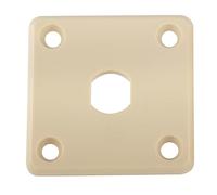 Musiclily Pro Plastic Input Jack Plate Square Output Socket Jackplate for Epiphone LP Style Electric Guitar, Cream