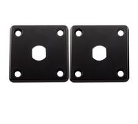 Musiclily Pro Plastic Input Jack Plate Square Output Socket Jackplate for Epiphone LP Style Electric Guitar, Black (Set of 2)