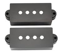 Musiclily Pro Plastic Precision Bass Pickup Covers Set for Fender P Bass, Black(Set of 2)