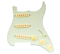 Musiclily Pro Pre-wired Standard SSS Pickguard with Artec Pickups Staggered Alnico 5 Magnet Single Coil Pickups for ST Style Electric Guitar, 3ply Mint Green
