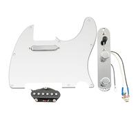 Musiclily Pro Pre-wired Standard Tele Pickguard and Loaded Control Plate with Artec Pickups Alnico 5 Magnet for TL Style Electric Guitar, 3ply White