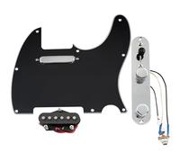 Musiclily Pro Pre-wired Standard Tele Pickguard and Loaded Control Plate with Artec Pickups Alnico 5 Magnet for TL Style Electric Guitar, 3ply Black