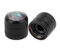 Musiclily Pro Push-on Abalone Top Dome Control Knobs 18 * 16.5mm Black 2Pcs